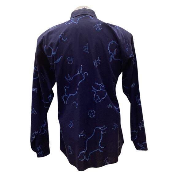 Vintage Roper Women’s Top Size M Cotton Button Down Bull Motif Dark Blue - Picture 3 of 4